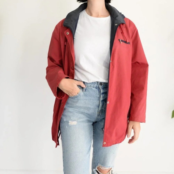 Vintage Fen-Nelli Sport Red Jacket  with Hood Size 15-16 - Picture 3 of 13